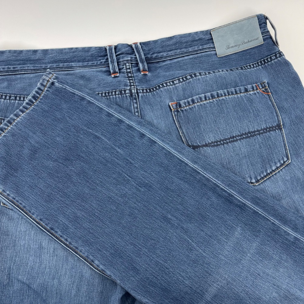 Tommy Bahama Mens Standard Fit Blue‎ Jeans Medium Wash Cotton Tencel 40x32